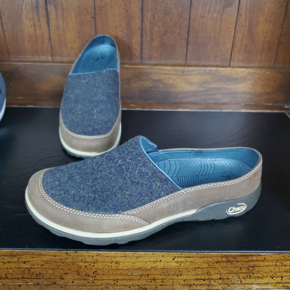 Chaco Quinn Wool Mule Clog Womens size 8W Charcoal